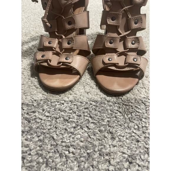 Rampage Women's Size 8 1/2 Valerie Strappy Heel Sandals Tan - Picture 6 of 16